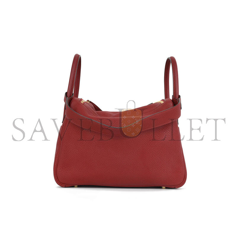 H**mes MASTER LINDY 30 ROUGE GRENAT CLEMENCE (30*19*16cm)